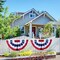2-Pack American Flag Bunting (2x4 Feet) – Patriotic USA Pleated Fan Flags with Brass Grommets & Zip Ties – Heavy Duty Fade Resistant Canvas Header – All-Weather Decor for 4th of July, Memorial Day & Porch Railings